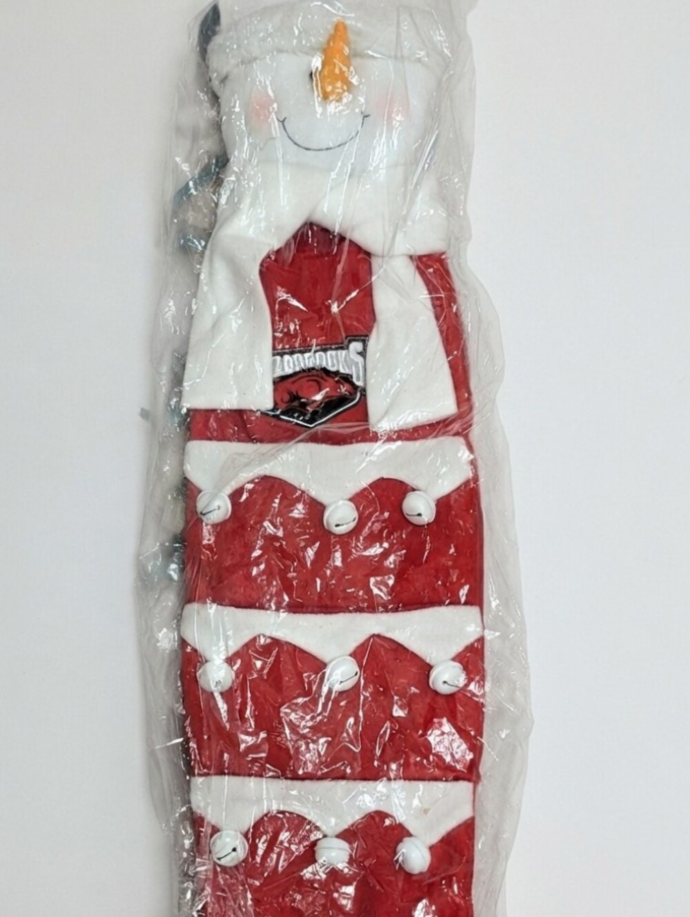 Arkansas Razorbacks Snowman Christmas Card Holder / Stocking 22inch (NIP SEALED)